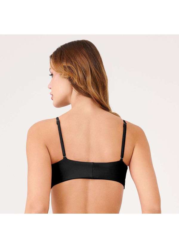 Donna Carioca - Top Básico Preto Poliamida com Bojo e Regulador Preto 2
