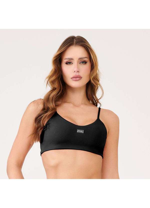 Donna Carioca - Top Básico Preto Poliamida com Bojo e Regulador Preto 3