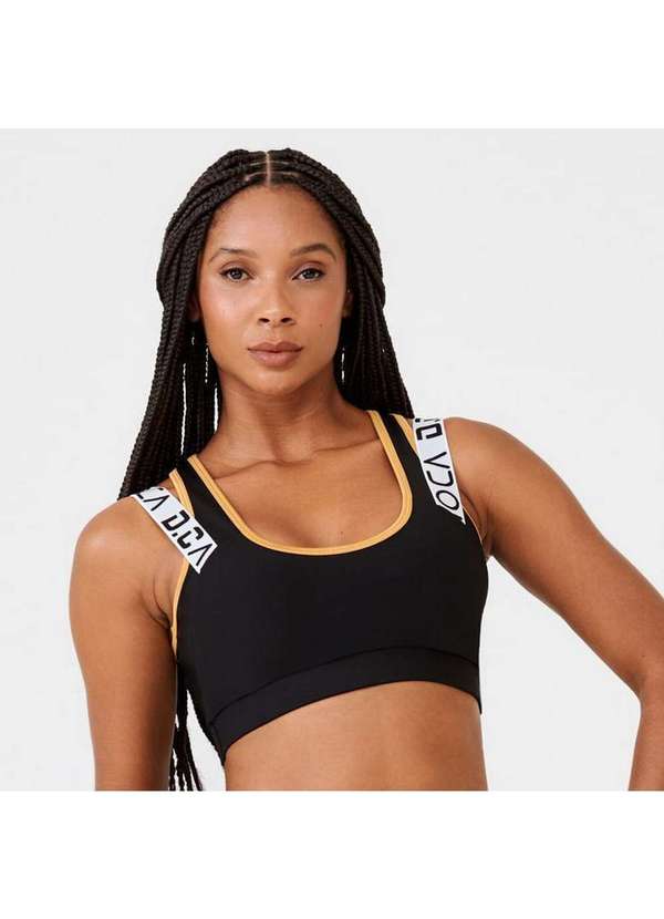 Donna Carioca - Top Cyber Preto Poliamida com Bojo Preto