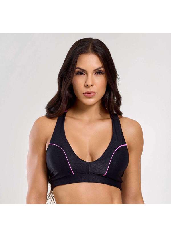 Donna Carioca - Top Decisive Preto Microcanelado com Bojo Preto