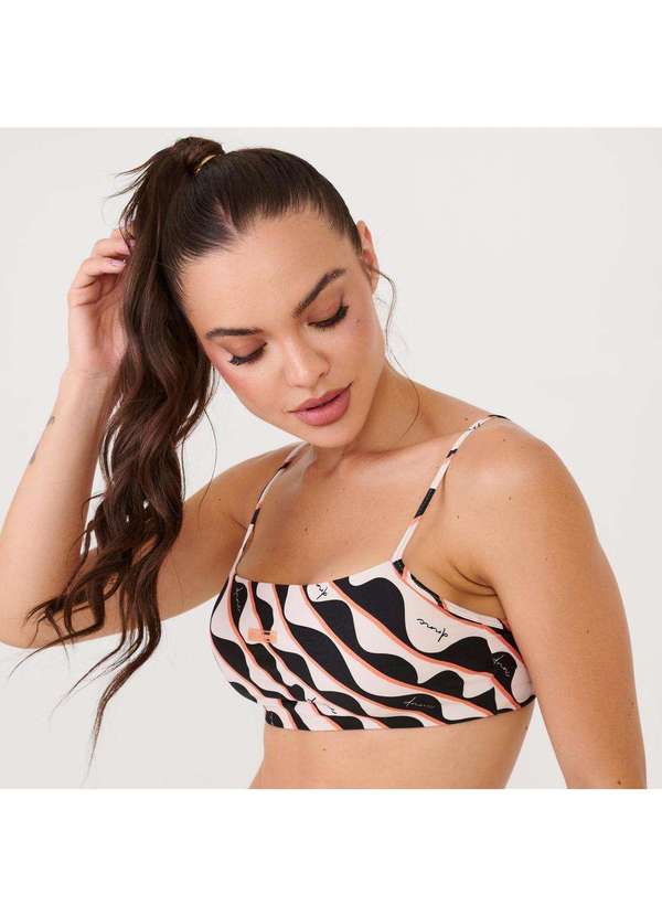 Donna Carioca - Top Faixa Estampa Mirage Poliamida Soft com Bojo Estampado 3