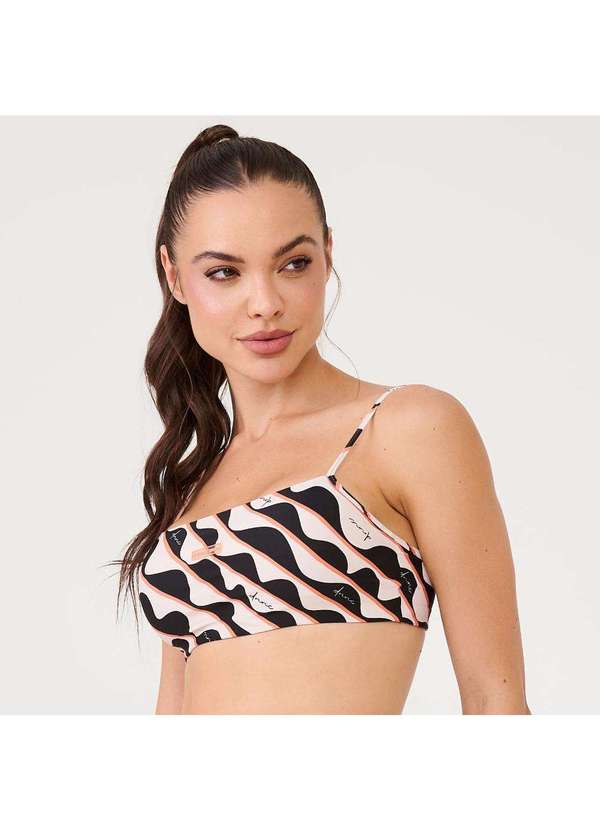 Donna Carioca - Top Faixa Estampa Mirage Poliamida Soft com Bojo Estampado 4