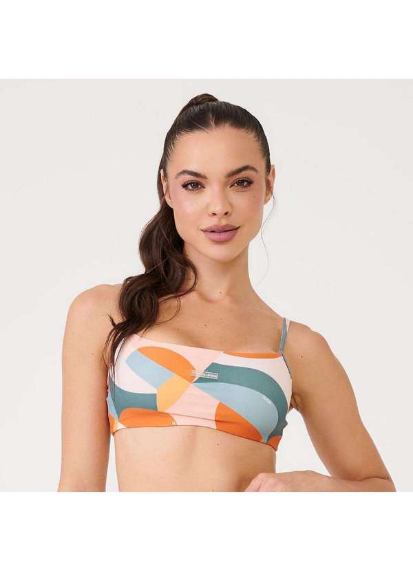 Donna Carioca - Top Faixa Estampa Moves Poliamida Soft com Bojo Estampado