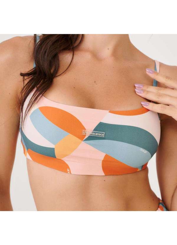 Donna Carioca - Top Faixa Estampa Moves Poliamida Soft com Bojo Estampado 5