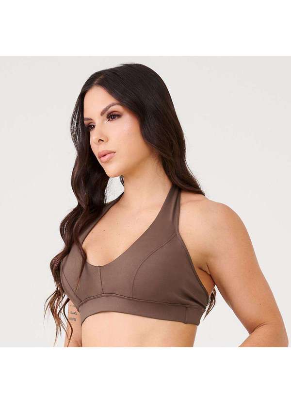 Donna Carioca - Top Frente Única Marrom Chocolamore com Bojo Marrom 3