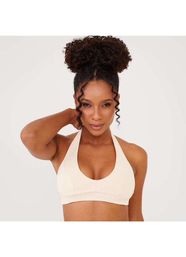Donna Carioca - Top Frente Única Soft Bege Poliamida Soft com Bojo Off White
