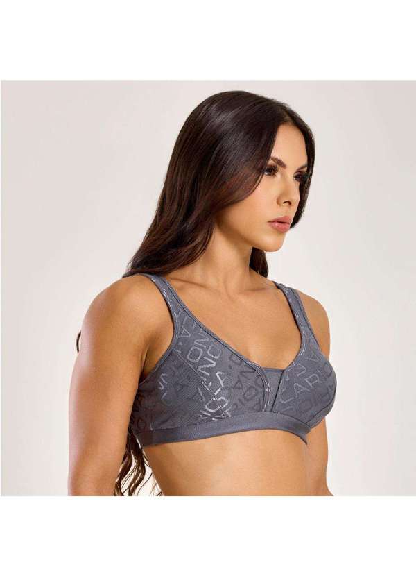 Donna Carioca - Top J Winner Donna Basics Cinza Texturizado com Bojo Cinza 3