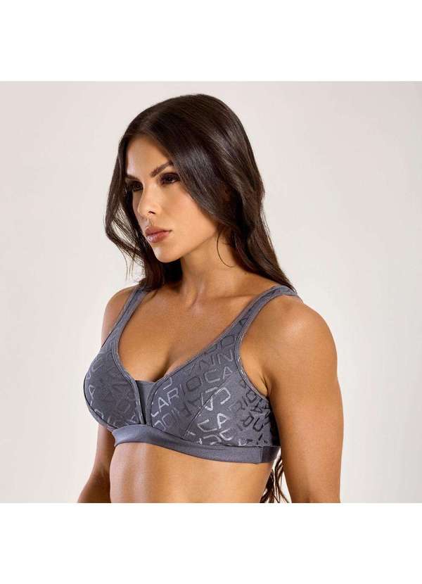 Donna Carioca - Top J Winner Donna Basics Cinza Texturizado com Bojo Cinza 4
