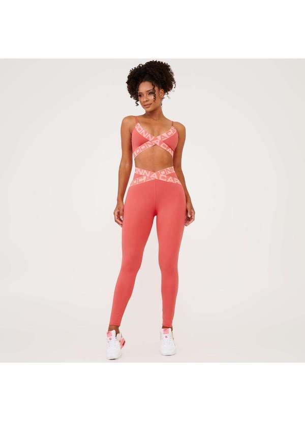 Donna Carioca - Legging Attack Rosa Flower Coral Poliamida Laranja 7