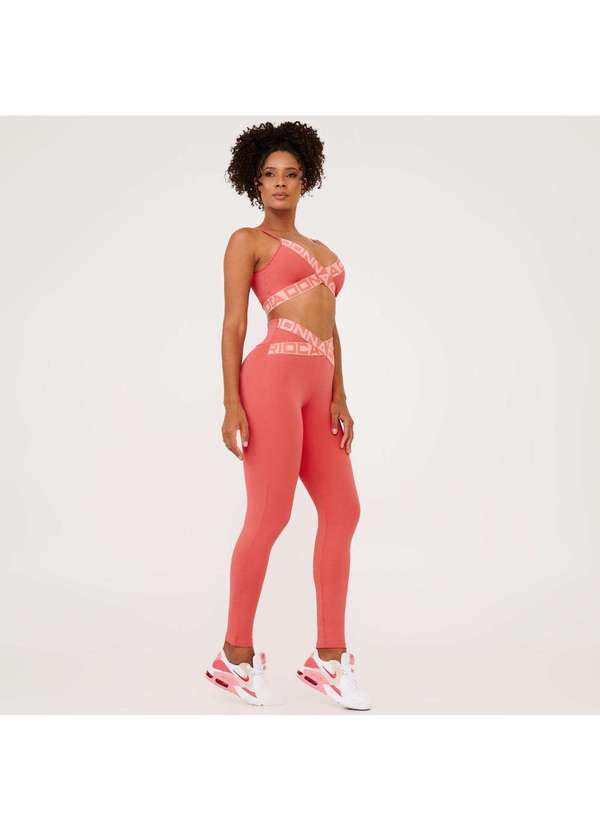Donna Carioca - Legging Attack Rosa Flower Coral Poliamida Laranja 8