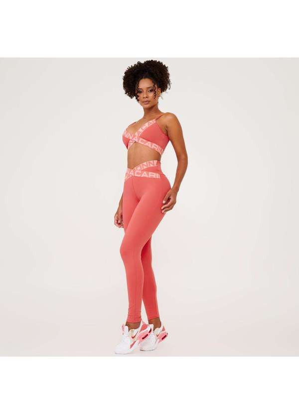 Donna Carioca - Legging Attack Rosa Flower Coral Poliamida Laranja 9