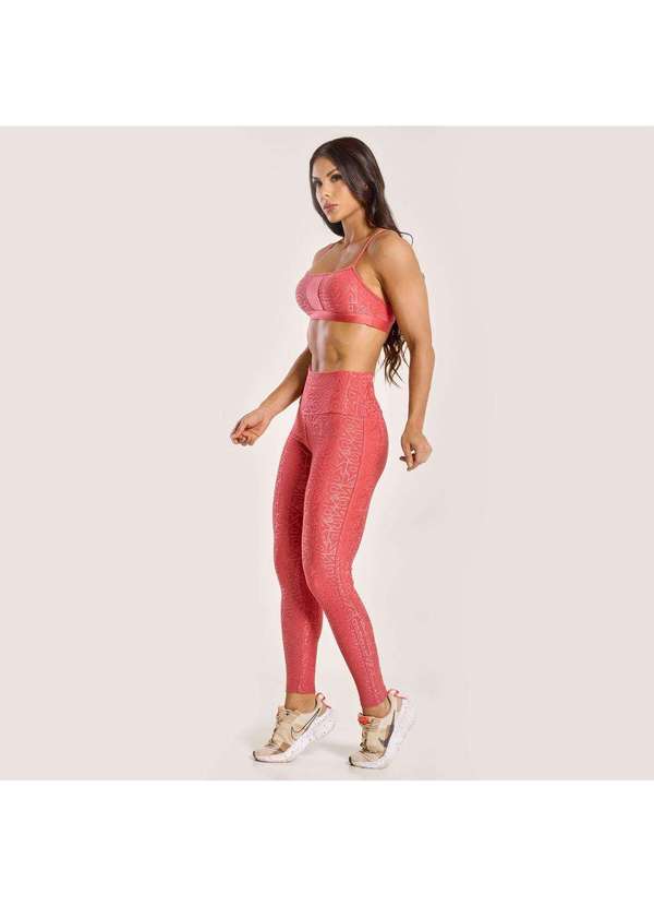 Donna Carioca - Legging J Winner Dnnc Coral Madras Texturizado Rosa 7