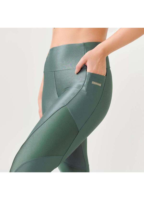 Donna Carioca - Legging Magic Verde Green Night Platinado e Microcanelado Verde