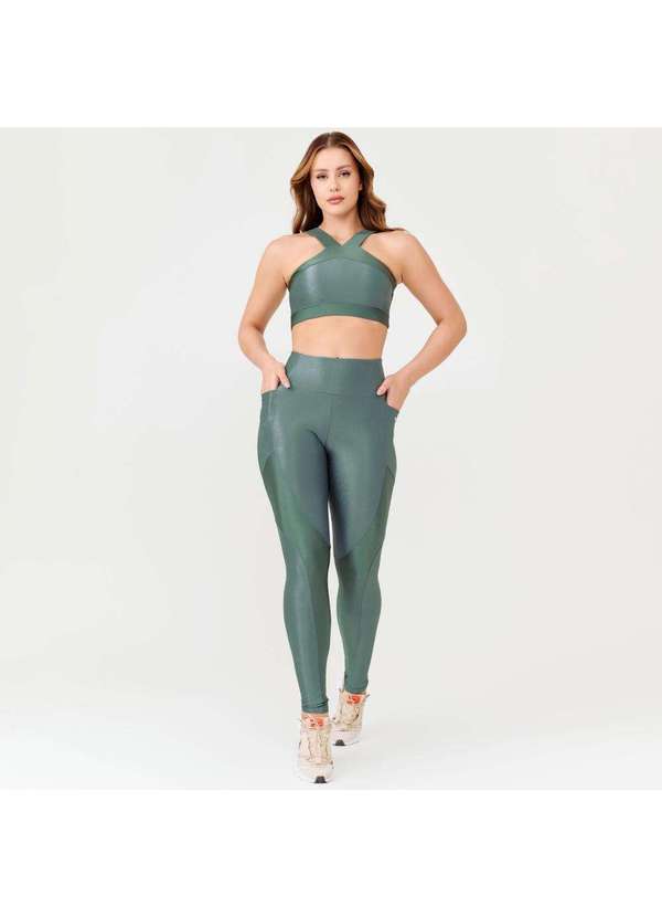 Donna Carioca - Legging Magic Verde Green Night Platinado e Microcanelado Verde 10