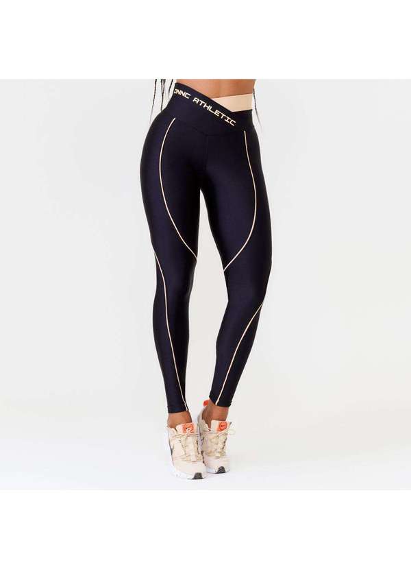 Donna Carioca - Legging Prestige Preta Platinada com Estampa Emborrachada Preto