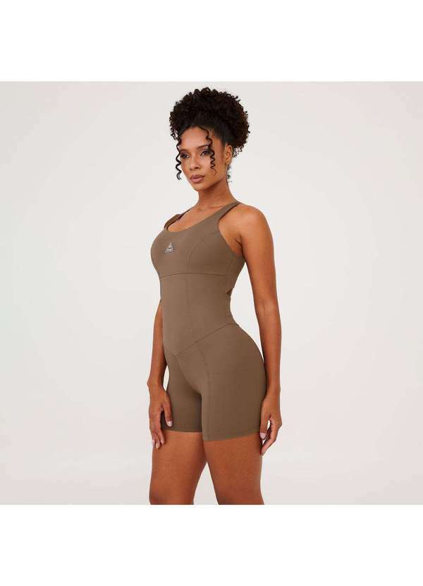 Donna Carioca - Macaquinho Transpassado Costas Castanho Poliamida com Bojo Marrom 2