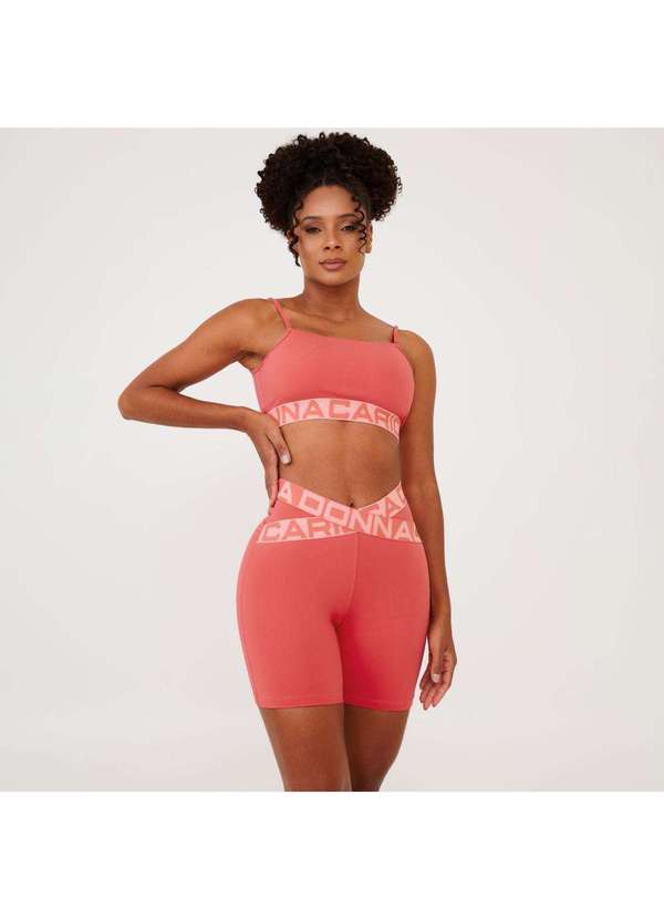 Donna Carioca - Short Attack Rosa Flower Coral Poliamida Laranja 2