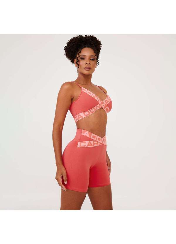 Donna Carioca - Short Attack Rosa Flower Coral Poliamida Laranja 4