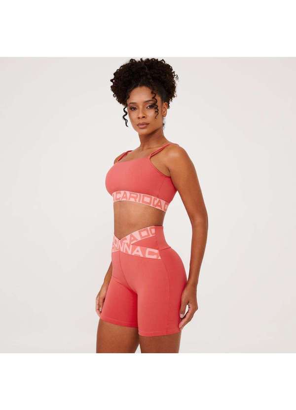 Donna Carioca - Short Attack Rosa Flower Coral Poliamida Laranja 5