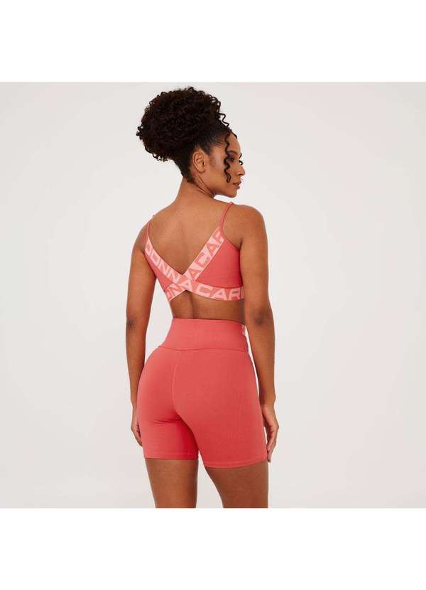 Donna Carioca - Short Attack Rosa Flower Coral Poliamida Laranja 6