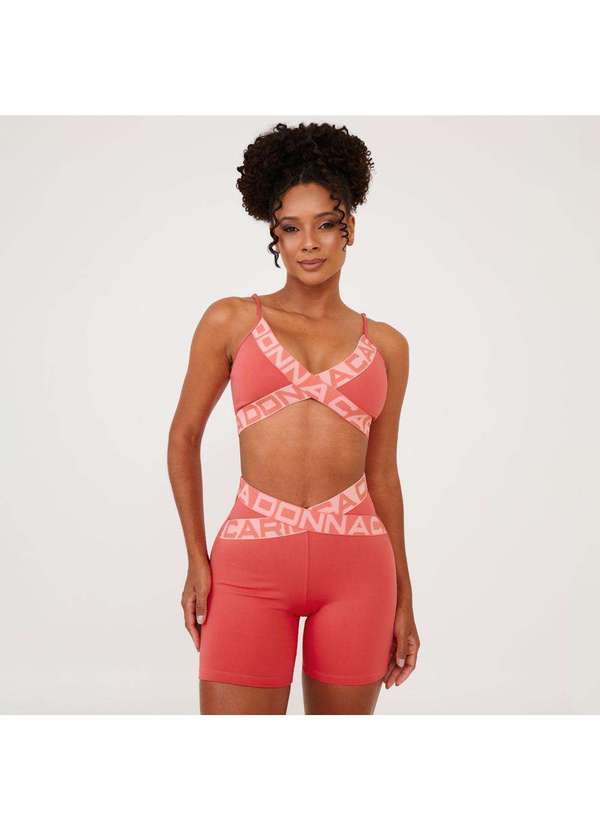 Donna Carioca - Short Attack Rosa Flower Coral Poliamida Laranja 8