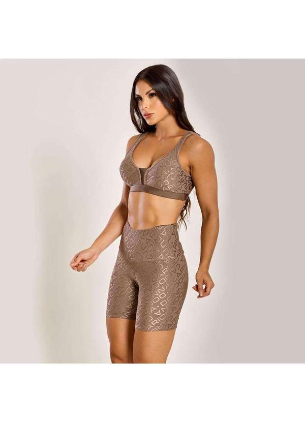 Donna Carioca - Short J Winner Donna Castanho Texturizado Marrom 3