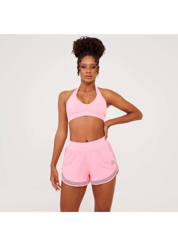 Donna Carioca - Short Soltinho Barra Tela Rosa Princess Poliamida Soft Rosa