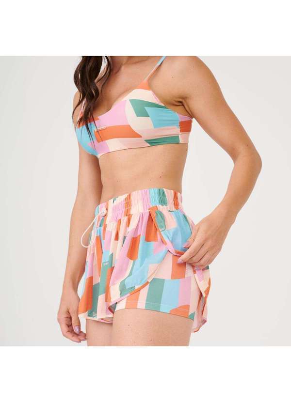 Donna Carioca - Short Soltinho com Pregas Estampa Blossom Poliamida Soft Estampado 2