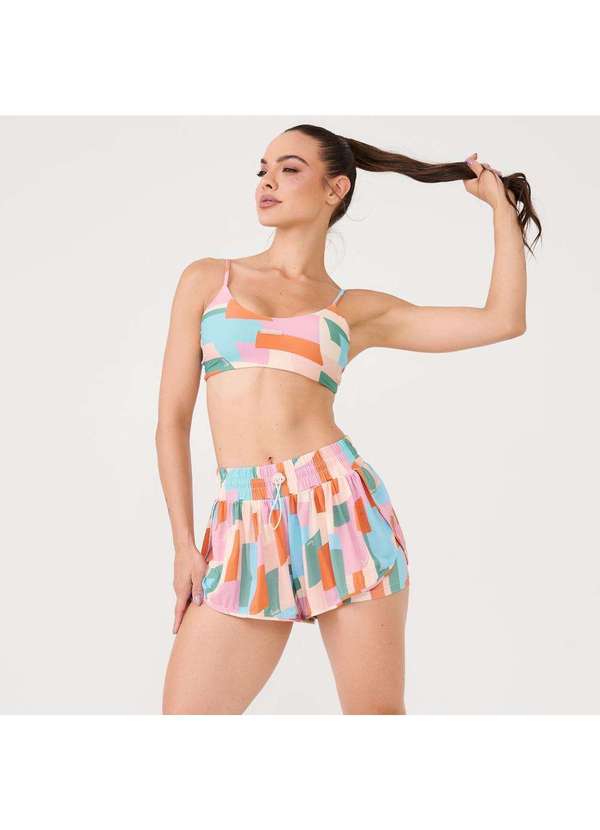 Donna Carioca - Short Soltinho com Pregas Estampa Blossom Poliamida Soft Estampado 5