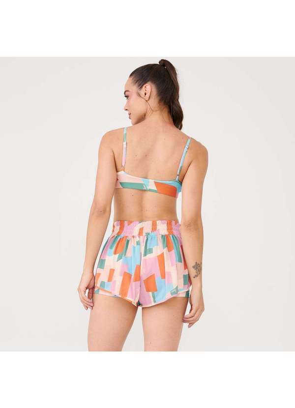 Donna Carioca - Short Soltinho com Pregas Estampa Blossom Poliamida Soft Estampado 6