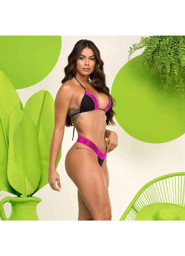 Donna Carioca - Tanga com Elastico Personalizado Preto 6