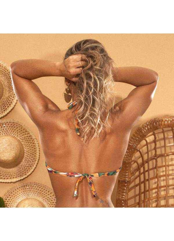 Donna Carioca - Top Bojo Estampa Coral Correntes Laranja 2