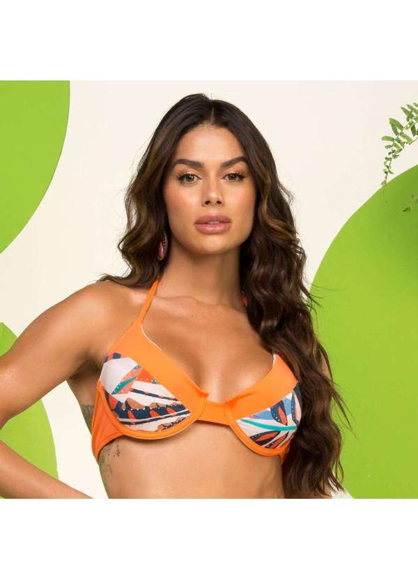 Donna Carioca - Top Estampa Folhagem Laranja Estampado 3