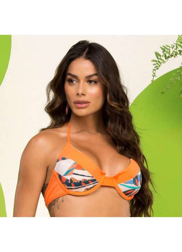 Donna Carioca - Top Estampa Folhagem Laranja Estampado 5
