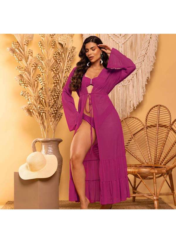 Donna Carioca - Saída de Praia de Tule Fúcsia Rosa 3