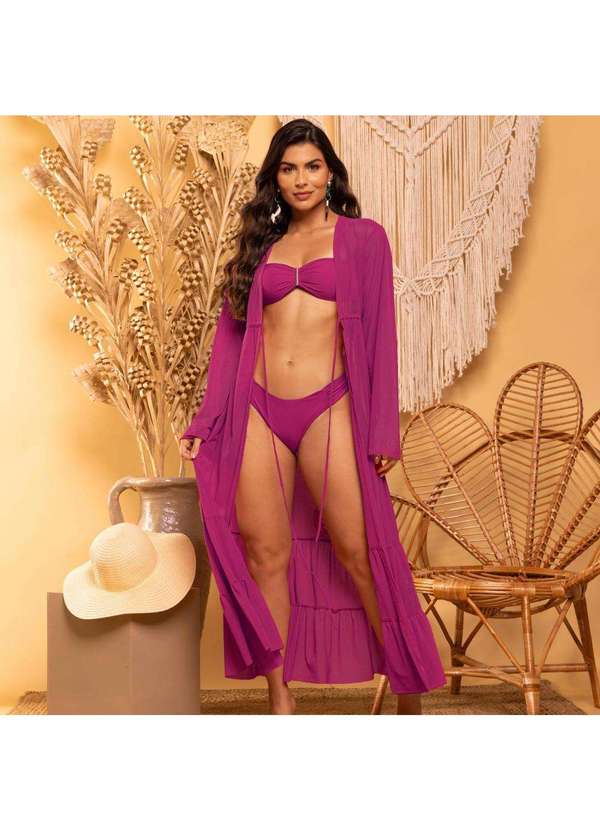 Donna Carioca - Saída de Praia de Tule Fúcsia Rosa 4