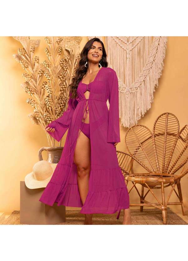 Donna Carioca - Saída de Praia de Tule Fúcsia Rosa 6