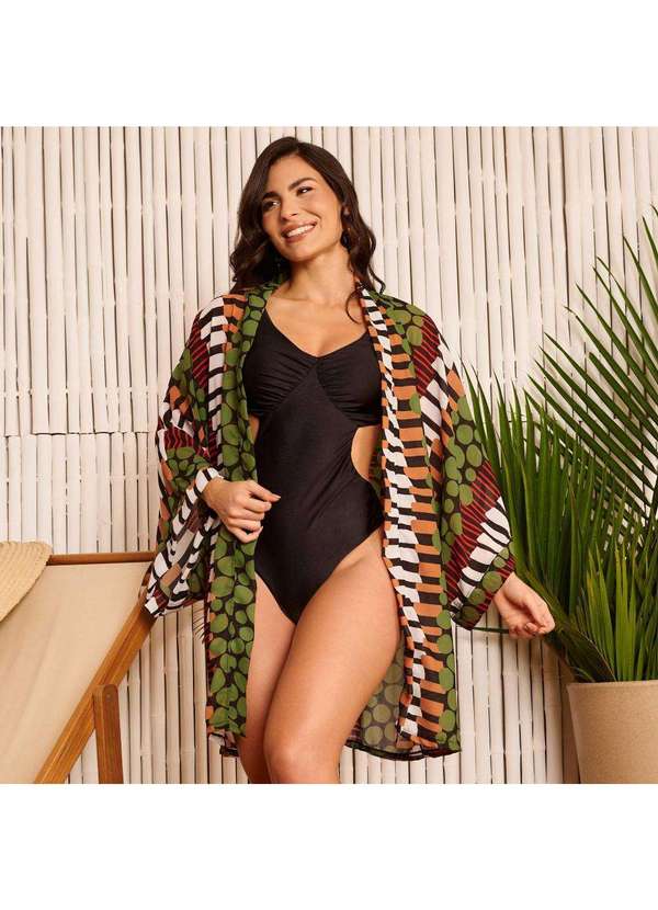 Donna Carioca - Saída de Praia Kimono Estampa Artistic Estampado 3