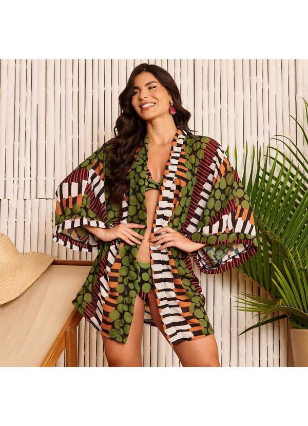 Donna Carioca - Saída de Praia Kimono Estampa Artistic Estampado 6
