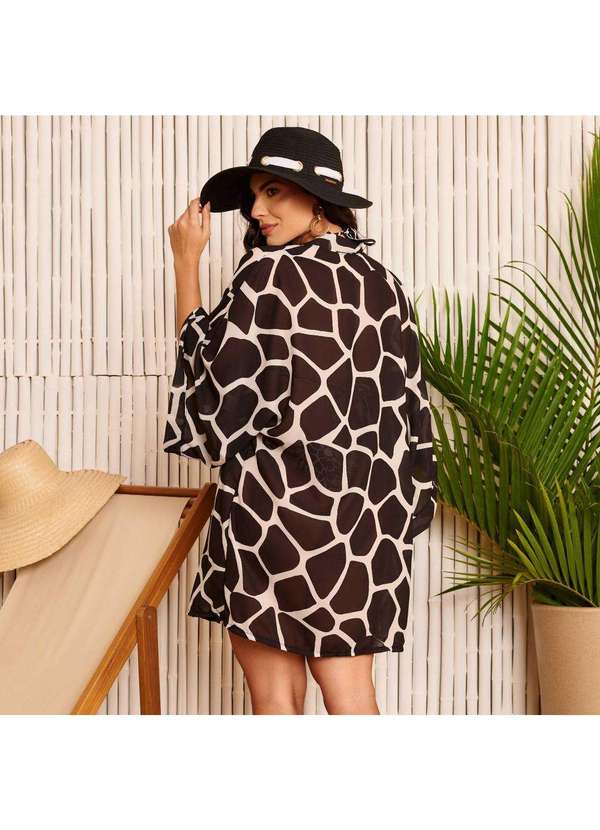 Donna Carioca - Saída de Praia Kimono Estampa Turtle Estampado 2