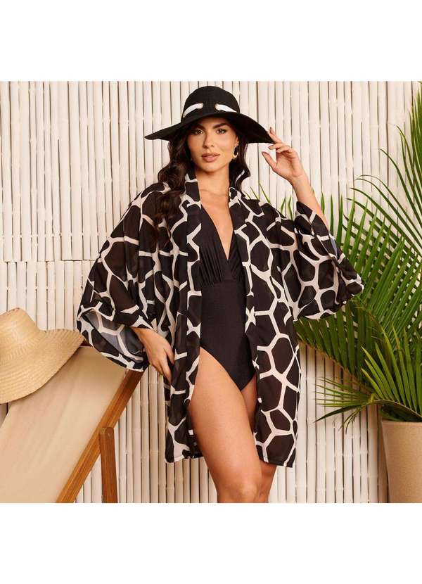 Donna Carioca - Saída de Praia Kimono Estampa Turtle Estampado 3
