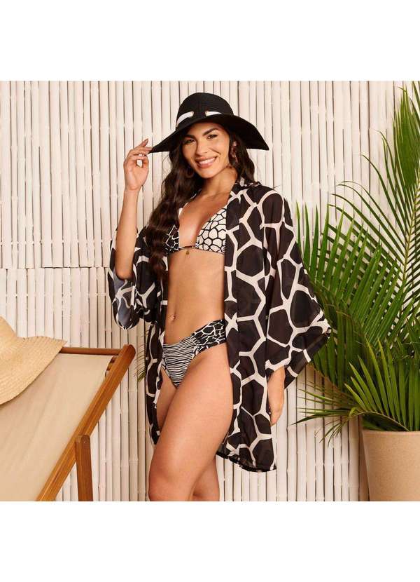 Donna Carioca - Saída de Praia Kimono Estampa Turtle Estampado 6