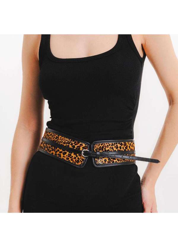 Cecconello - Cinto Couro Leopardo Cecconello C2945-7 Onça 2