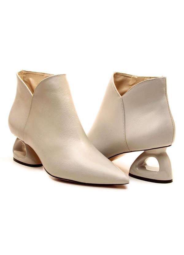 Cecconello - Bota Couro Cano Curto Cecconello 2449001-7 Off White 5