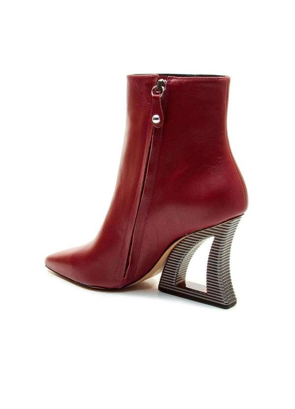 Cecconello - Bota Couro Cano Curto Salto Vazado Cecconello 2443001-3 Vermelho 3