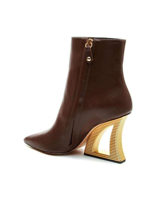 Cecconello - Bota Couro Cano Curto Salto Vazado Cecconello 2443001-3 Marrom 3