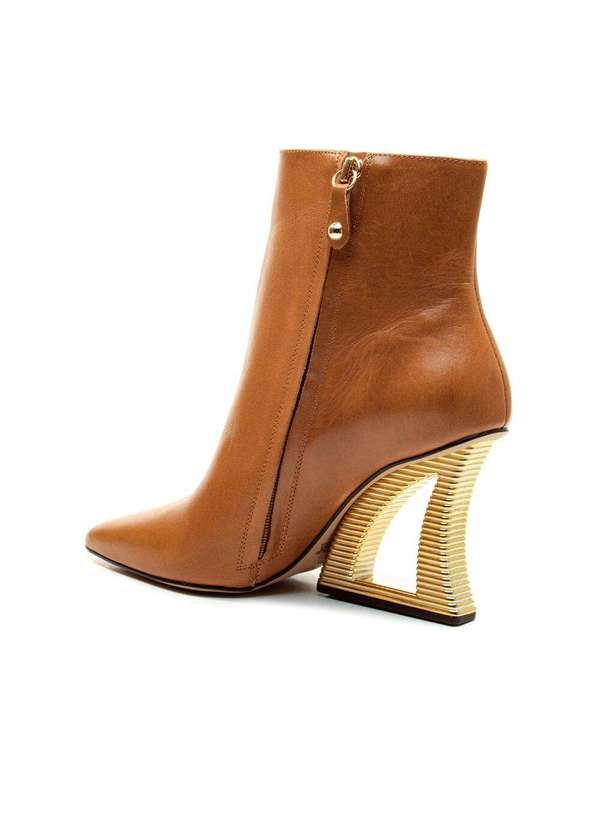 Cecconello - Bota Couro Cano Curto Salto Vazado Cecconello 2443001-3 Marrom 3