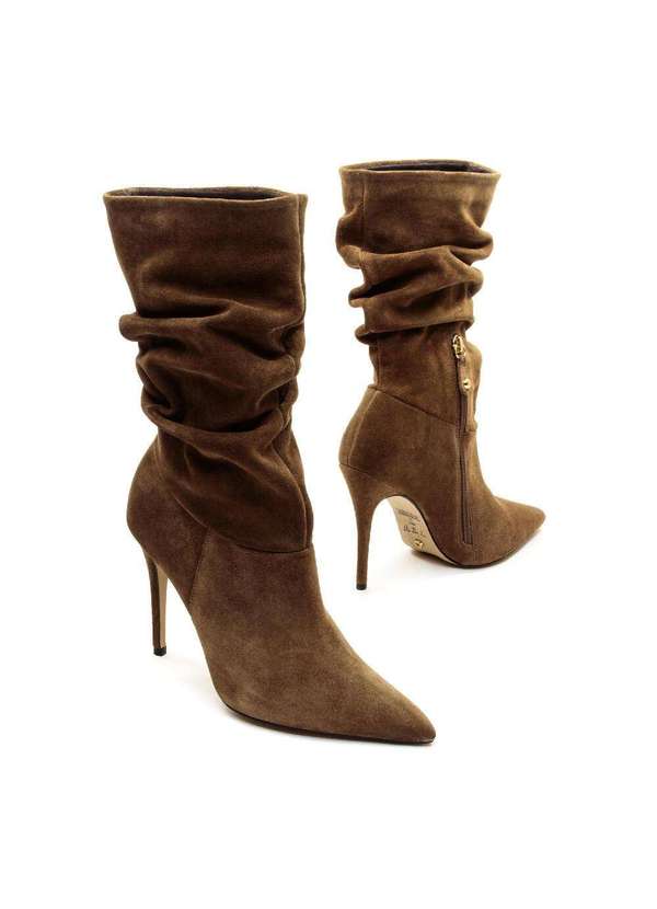 Cecconello - Bota Couro Cano Médio Slouchy Cecconello 2130006-24 Marrom 4