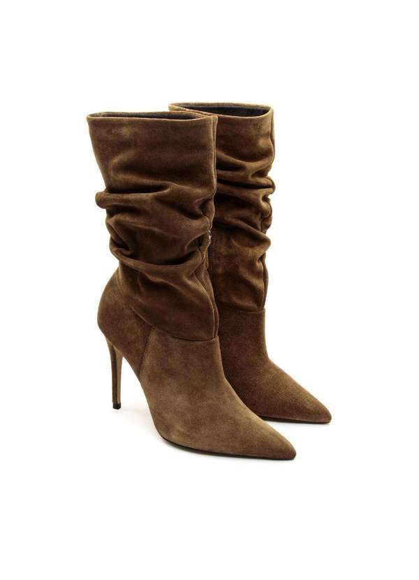 Cecconello - Bota Couro Cano Médio Slouchy Cecconello 2130006-24 Marrom 5