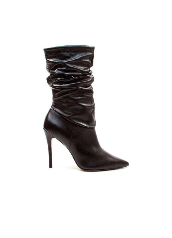 Cecconello - Bota Couro Cano Médio Slouchy Cecconello 2130006-27 Preto